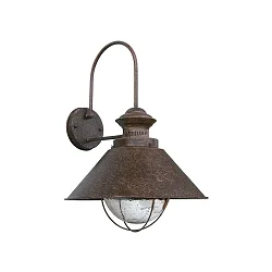 Luminaria de pared NAUTICA E27 IP33, marrón oxidado 