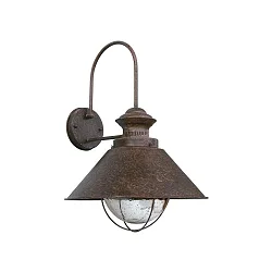 Luminaria de pared NAUTICA E27 IP33, marrón oxidado 