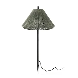 Luminaria con pincho de tierra SAIGON OUT E27 IP44, plomo oscuro, verde oliva 