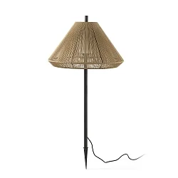 Luminaria con pincho de tierra SAIGON OUT E27 IP44, plomo oscuro, amarillo ocre 