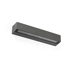Luminaria de pared para exteriores DORO 380 de 2 llamas LED IP65, plomo oscuro 