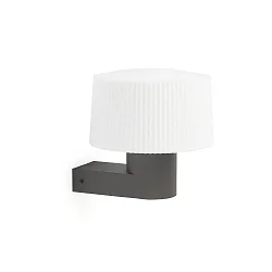 Luminaria de pared MUFFIN E27 IP44, plomo oscuro 