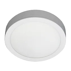 surface luminaire flat, round, suitable for VDU workstation IP54, powder coated, white dimmable