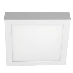 surface luminaire square, flat, suitable for VDU workstation IP54, powder coated, white dimmable