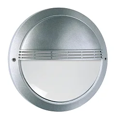Luminaria de pared para exteriores con rejilla IP65, plata 