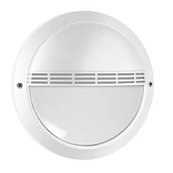Luminaria de pared para exteriores con rejilla IP65, blanco 