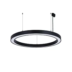 Luminaria colgante Ø 62CM CCT Switch, directo / indirecto, UGR < 19, multipower, forma del anillo IP40, negro regulable