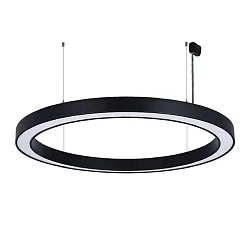 Luminaria colgante Ø 150CM CCT Switch, directo / indirecto, UGR < 19, multipower, forma del anillo IP40, negro 