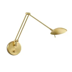 Luminaria de pared MAIA-W con brazo articulado, regulable IP20, mate, latón regulable