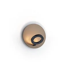 Luminaria de pared MEGGI redondo IP20, color bronce, negro regulable