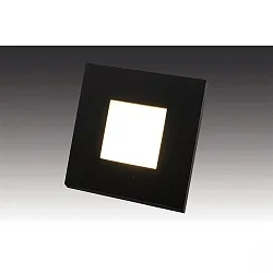 Luminaria de pared empotrable IP20, ópalo, negro, barnizado