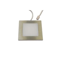Luminaria para muebles FAQ 68 angular, con enchufe, con difusor IP20, acero cepillado regulable