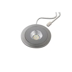 Luminaria de techo AR 68-LED plano, redondo, rígido, con gancho IP20, acero inoxidable regulable