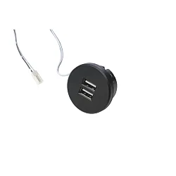 Toma de corriente 24V doble, con adaptador, negro