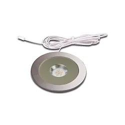 Recessed LED spot AR 78-LED, round, Ø 9cm, with LED24-plug, CRi>95, glare-free, fixed, 7.5W 3000K 450lm 80°, inox