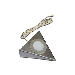 LED triangular under-cabinet luminaire UL 2-LED F, homogeneous area light, IP20, LED24 connection, CRi>90, 3W 4000K 210lm 110°
