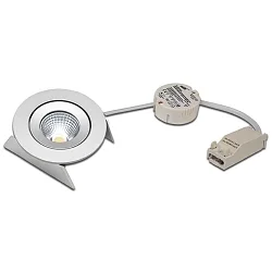 Recessed LED spot SR 68-LED, Set (incl. transformer), IP44, 230/350/700mA, CRi>90, dimmable, 7.5W 3000K 800lm 30°, matt chrome