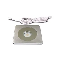 Luminaria empotrable AQ 78-LED rígido, cuadrado, con enchufe IP20, acero inoxidable, transparente regulable 7