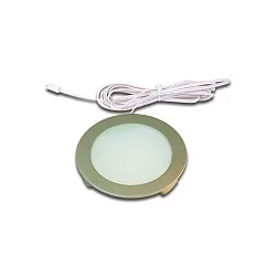 LED panel luminaire FR 68-LED, recessed/surface mount, round, IP44, LED24 connection, CRi>90, 4W 2700K 270lm 110°, inox look
