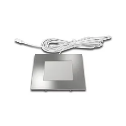 Flat recessed LED area light luminaire FQ 68-LED, angular, IP44, LED24 connection, CRi>90, 4W 4000K 270lm 110°, chrome