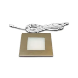 Flat recessed LED area light luminaire FQ 68-LED, angular, IP44, LED24 connection, CRi>90, 4W 4000K 270lm 110°, inox