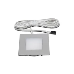 Dynamic recessed LED panel luminaire FQ 68-LED, angular, 4W 2700K 270lm 110°, inox look