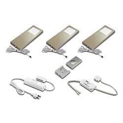 Luminaria de pared y techo DYNAMIC LED SLIM-PAD F versión de montaje en superficie, juego de 3, Tunable White