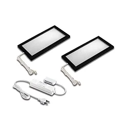 Luminaria de subestructura LED SKY incl. conductor, juego de 2 IP20, ópalo, negro  12W 390lm 4000K CRI 80-89 21cm