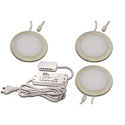 Luminaria empotrable FAR-68 redondo, juego de 3 IP20