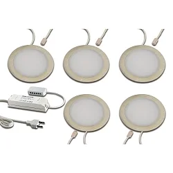 Luminaria empotrable FAR-68 redondo, juego de 5 IP20