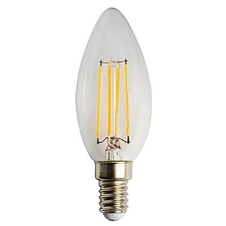 Filamento luminoso en forma de vela C35 E14 400lm 2700K 320° CRI 80 