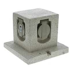 Pilar de enchufes STONE con tapa, gris