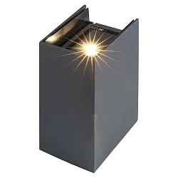 Luminaria de pared para exteriores TILO Arriba-Abajo, ajustable IP54, grafito 