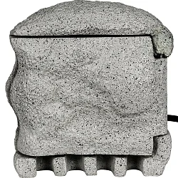 Pilar de enchufes PIEDRA 4 veces, con enchufe, gris, piedra