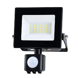 floodlight BOLTON 2.0 with sensor, with open cable, switchable IP44, powder coated, black 
