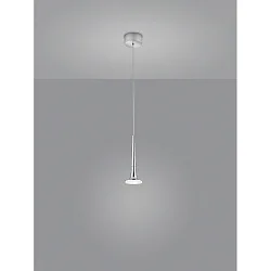 Luminaria colgante FLUTE IP20, cromo, satinado regulable
