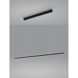 Luminaria colgante LOOPY directa, con difusor IP20, satinado, negro mate regulable