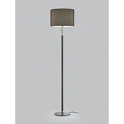 Luminaria de pedestal OPPO con pantalla, con cadena de interruptor de tiro E27 IP20, negro mate, cromo negro 