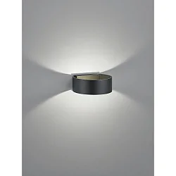 Luminaria de pared FOSCA Arriba-Abajo, semicircular, indirecta, conmutable IP20, negro mate 