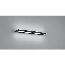 Luminaria de espejo SLATE 60 IP44, satinado, negro mate 