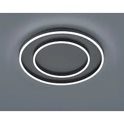 Luminaria de techo SONA IP20, satinado, negro mate regulable