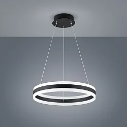 Luminaria colgante LIV 60 Arriba-Abajo, forma del anillo IP20, negro mate regulable