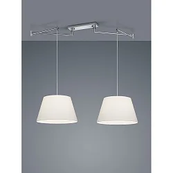 Luminaria colgante CERTO 1 de 2 llamas E27 IP20, cromo, blanco