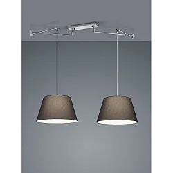 Luminaria colgante CERTO 1 de 2 llamas E27 IP20, antracita, cromo
