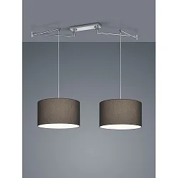 Luminaria colgante CERTO 2 de 2 llamas E27 IP20, antracita, cromo