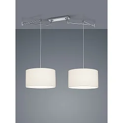 Luminaria colgante CERTO 2 de 2 llamas E27 IP20, cromo, blanco