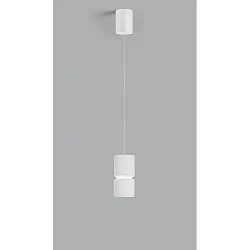 Luminaria colgante ROK de 1 llama, ajustable, directo / indirecto, enfocable IP20, blanco mate regulable