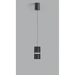 Luminaria colgante ROK de 1 llama, ajustable, directo / indirecto, enfocable IP20, dorado mate, negro mate regulable