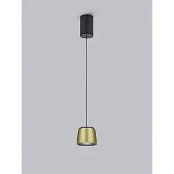 Luminaria colgante OVE IP20, dorado, negro regulable