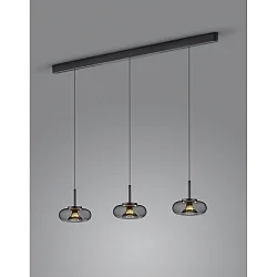 pendant luminaire SICA 3 flames IP20, gold, black dimmable